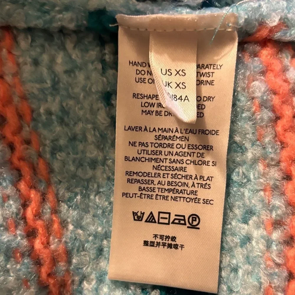 Free People Lily Pullover Sweater In Mosaic Sky Combo Size XS